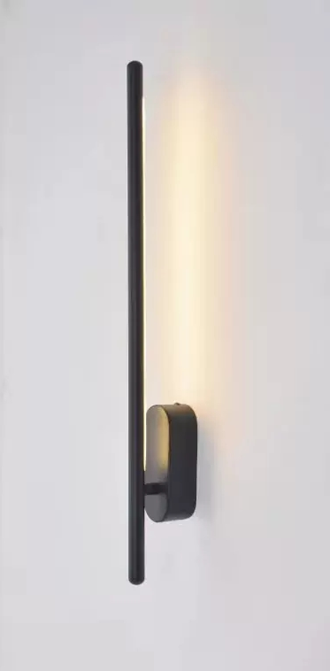 Camille Linear Metal Wall Sconce in Black and Brass