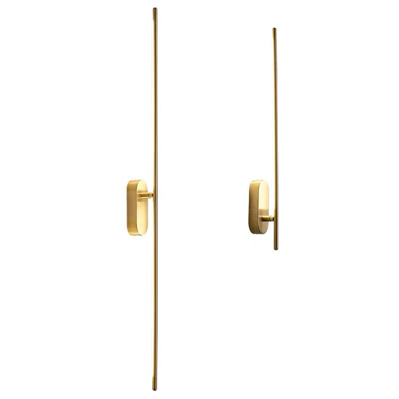 Camille Linear Metal Wall Sconce in Black and Brass