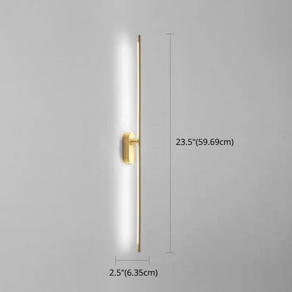 Camille Linear Metal Wall Sconce in Black and Brass