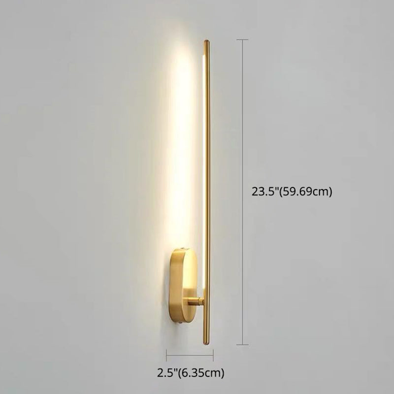 Camille Linear Metal Wall Sconce in Black and Brass