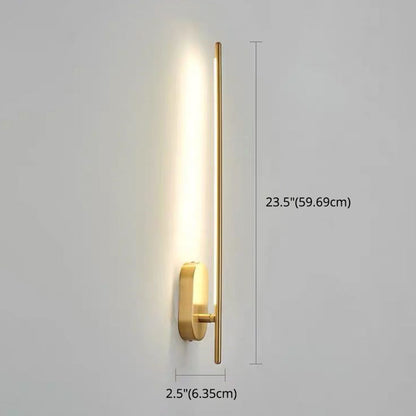 Camille Linear Metal Wall Sconce in Black and Brass