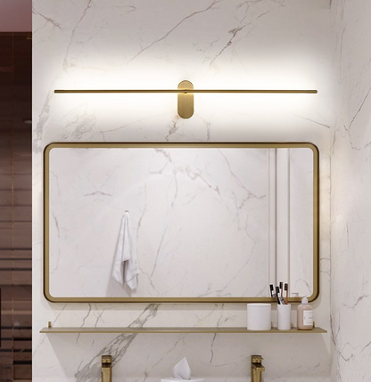 Camille Linear Metal Wall Sconce in Black and Brass