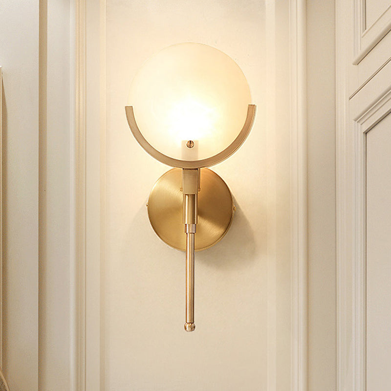 Lumina Milk Glass Oval Colonial Wall Sconce Single Light Brass Finish