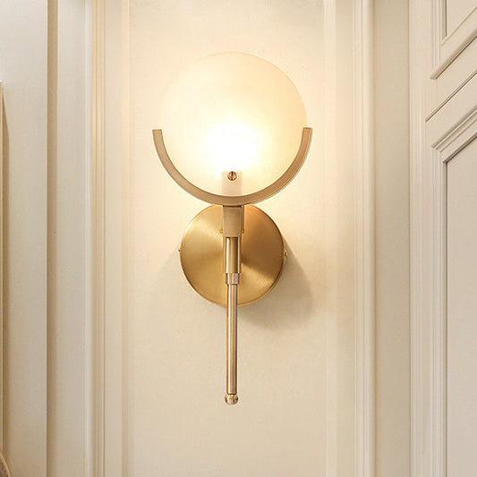 Lumina Milk Glass Oval Colonial Wall Sconce Single Light Brass Finish