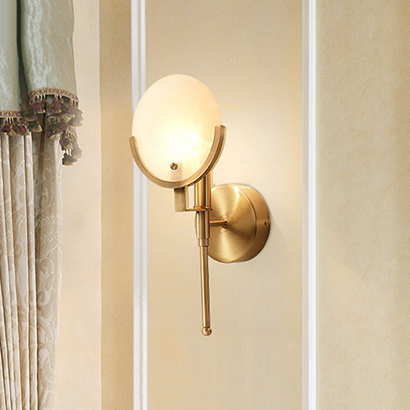Lumina Milk Glass Oval Colonial Wall Sconce Single Light Brass Finish