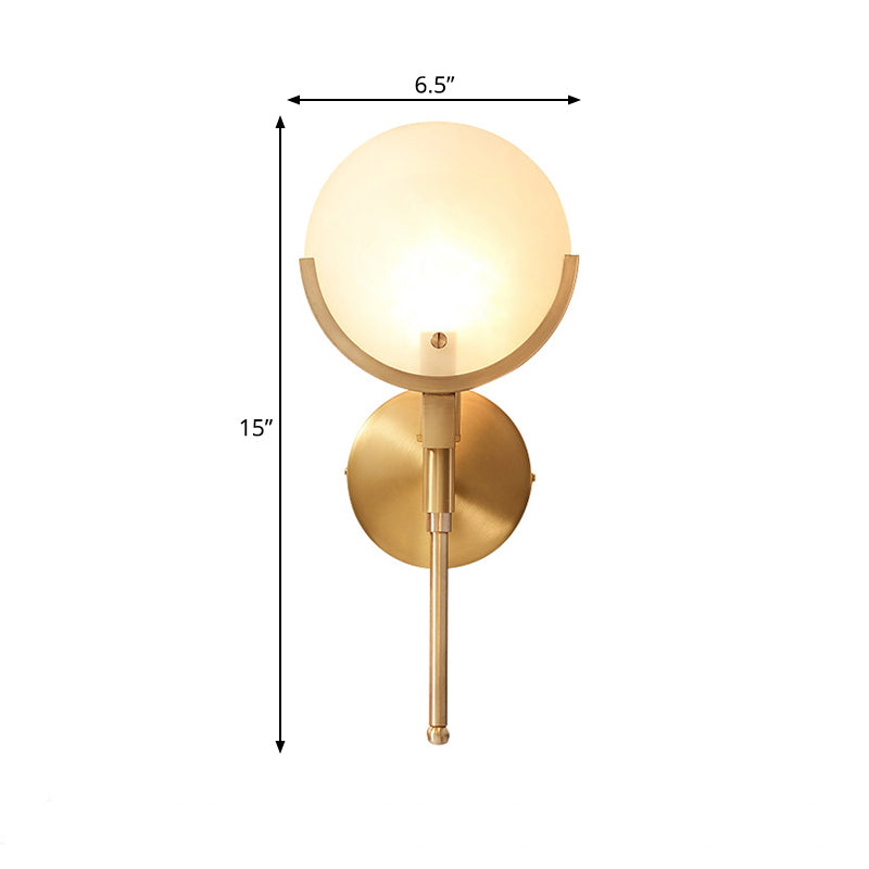 Lumina Milk Glass Oval Colonial Wall Sconce Single Light Brass Finish