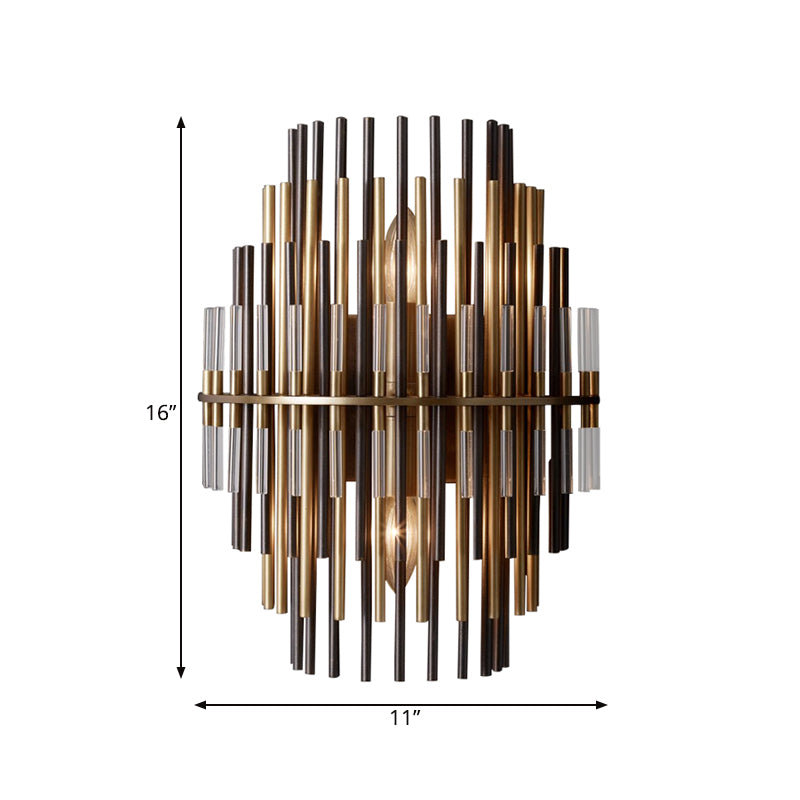 Lucienne Chrome Black Tiered Tubular Wall Lamp Metal Sconce