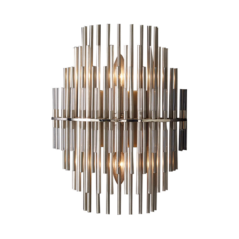 Lucienne Chrome Black Tiered Tubular Wall Lamp Metal Sconce