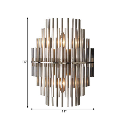 Lucienne Chrome Black Tiered Tubular Wall Lamp Metal Sconce