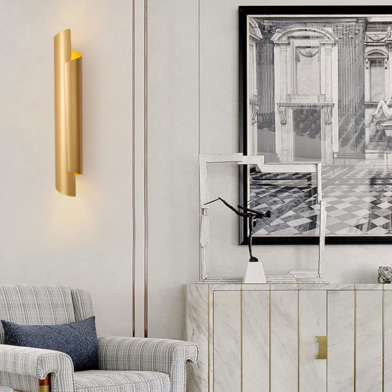 Isabelle Scrolled Wall Lamp with Black, White, and Gold Finish