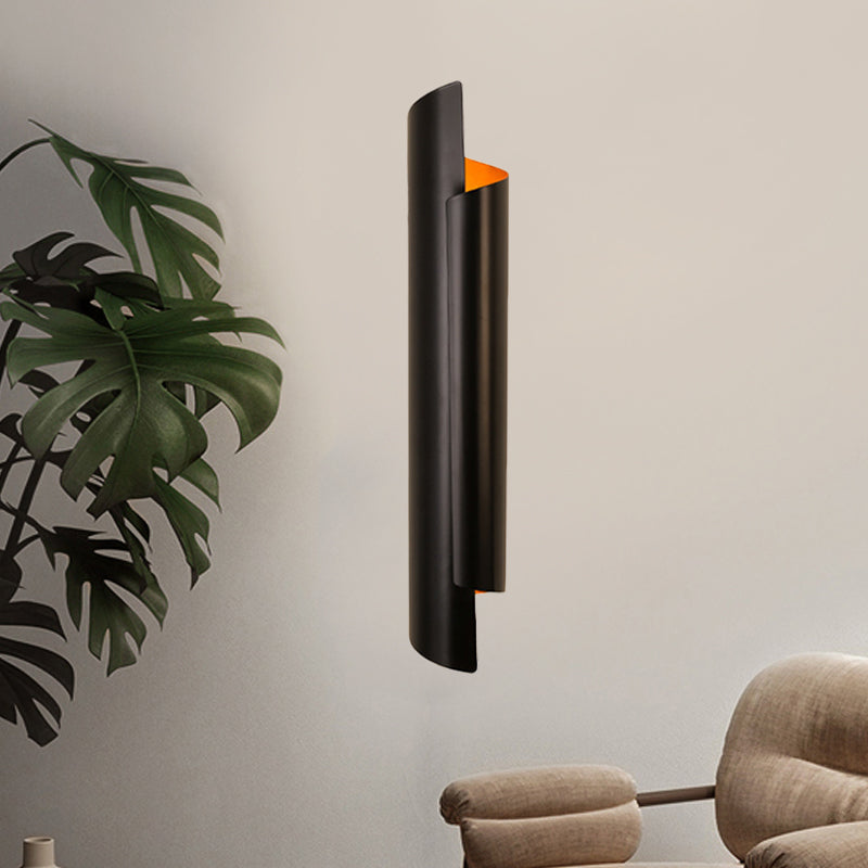 Isabelle Scrolled Wall Lamp with Black, White, and Gold Finish
