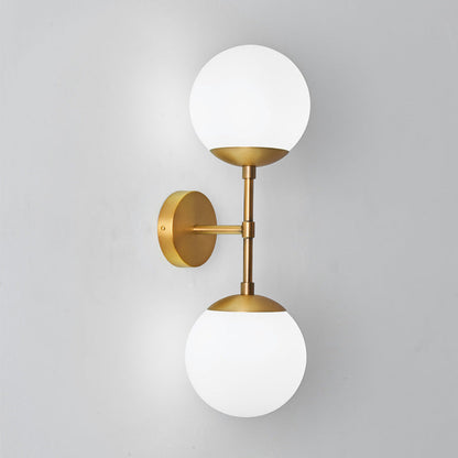 Sophie Brass Double Globe Wall Light Sconce