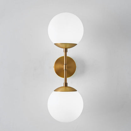 Sophie Brass Double Globe Wall Light Sconce