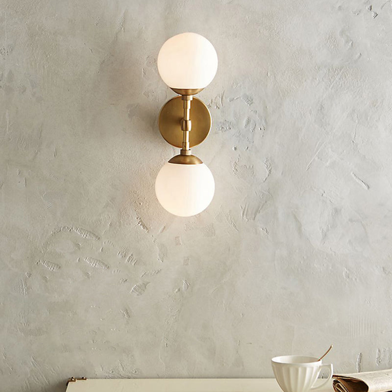 Sophie Brass Double Globe Wall Light Sconce