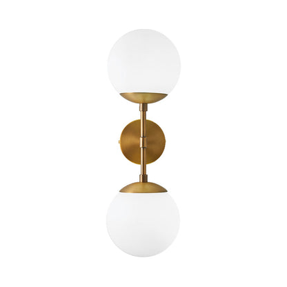 Sophie Brass Double Globe Wall Light Sconce