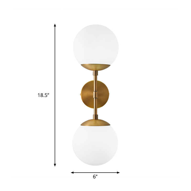 Sophie Brass Double Globe Wall Light Sconce