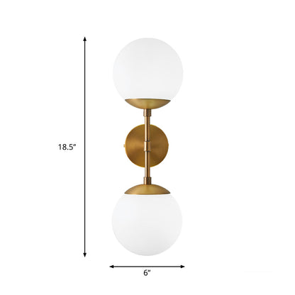Sophie Brass Double Globe Wall Light Sconce