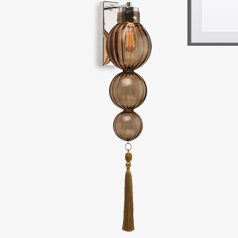 Vivienne Sphere Wall Lamp with Glass Shade and Tassel Knot