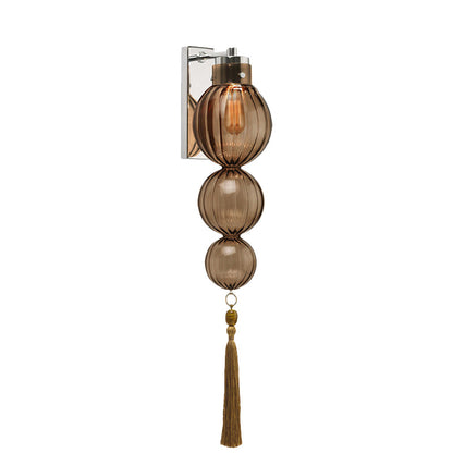 Vivienne Sphere Wall Lamp with Glass Shade and Tassel Knot