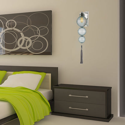 Vivienne Sphere Wall Lamp with Glass Shade and Tassel Knot