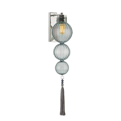 Vivienne Sphere Wall Lamp with Glass Shade and Tassel Knot