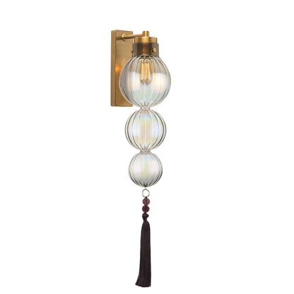 Vivienne Sphere Wall Lamp with Glass Shade and Tassel Knot