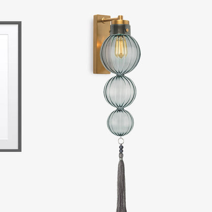 Vivienne Sphere Wall Lamp with Glass Shade and Tassel Knot