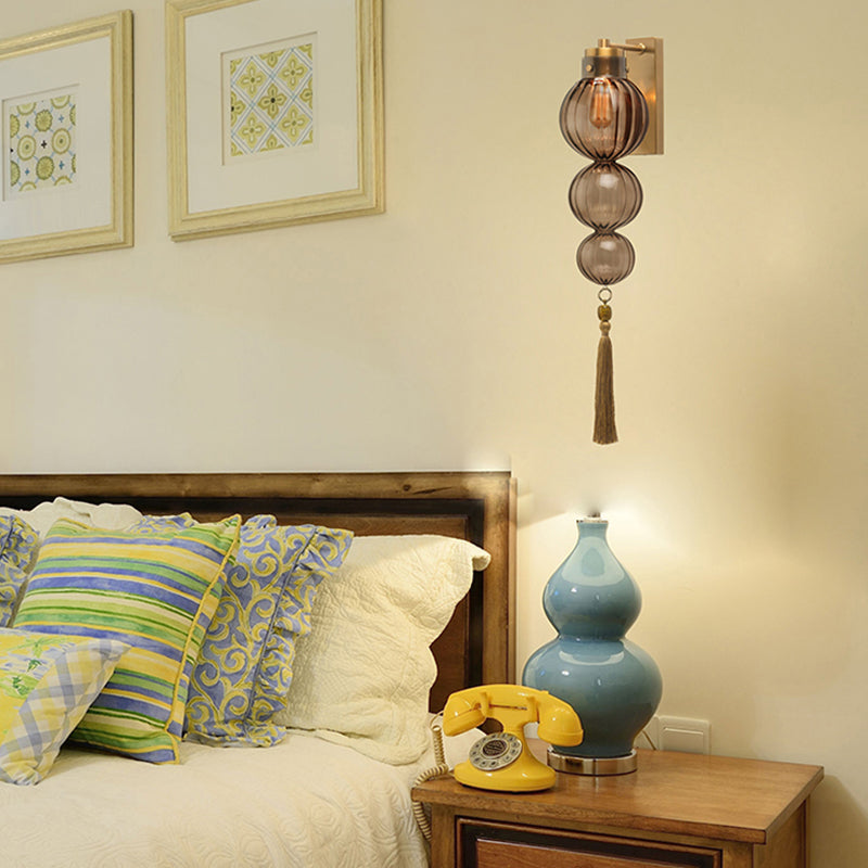 Vivienne Sphere Wall Lamp with Glass Shade and Tassel Knot