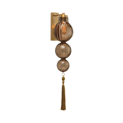 Vivienne Sphere Wall Lamp with Glass Shade and Tassel Knot