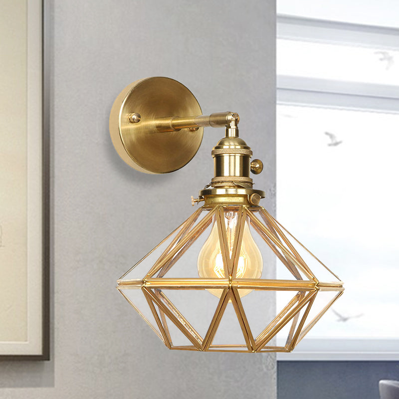 Isabelle Prismatic Glass Geometric Wall Sconce Brass