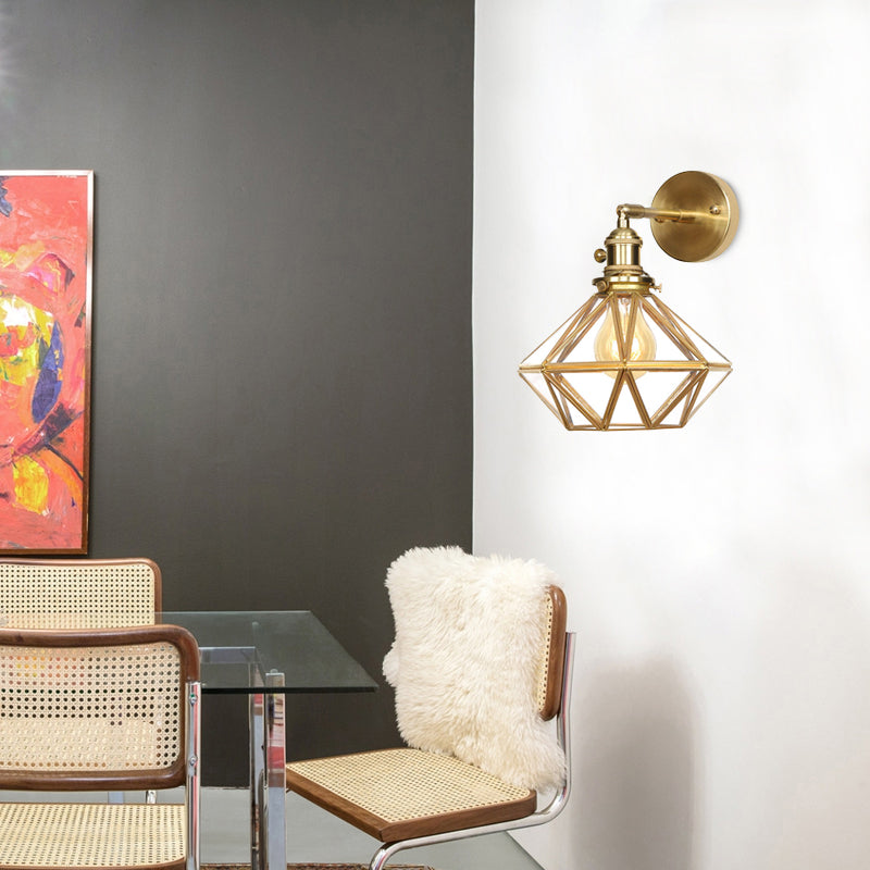 Isabelle Prismatic Glass Geometric Wall Sconce Brass