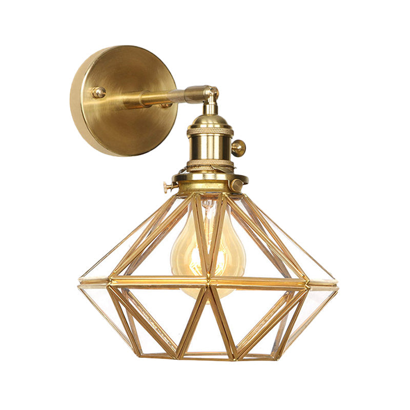 Isabelle Prismatic Glass Geometric Wall Sconce Brass