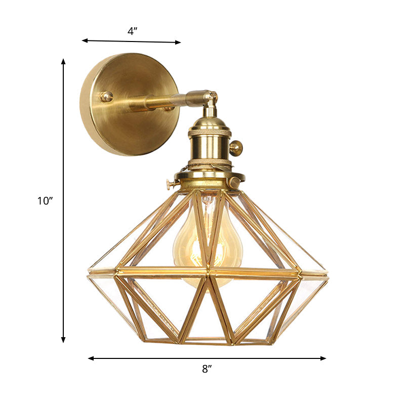 Isabelle Prismatic Glass Geometric Wall Sconce Brass