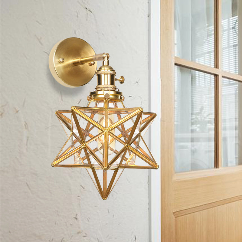 Isabelle Prismatic Glass Geometric Wall Sconce Brass