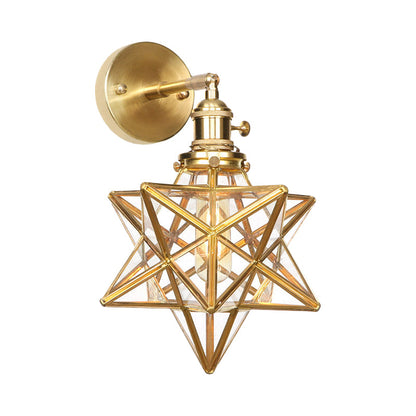 Isabelle Prismatic Glass Geometric Wall Sconce Brass