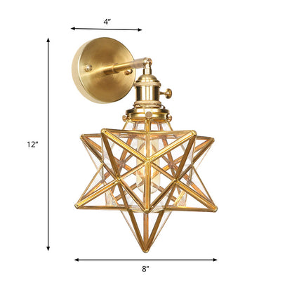 Isabelle Prismatic Glass Geometric Wall Sconce Brass