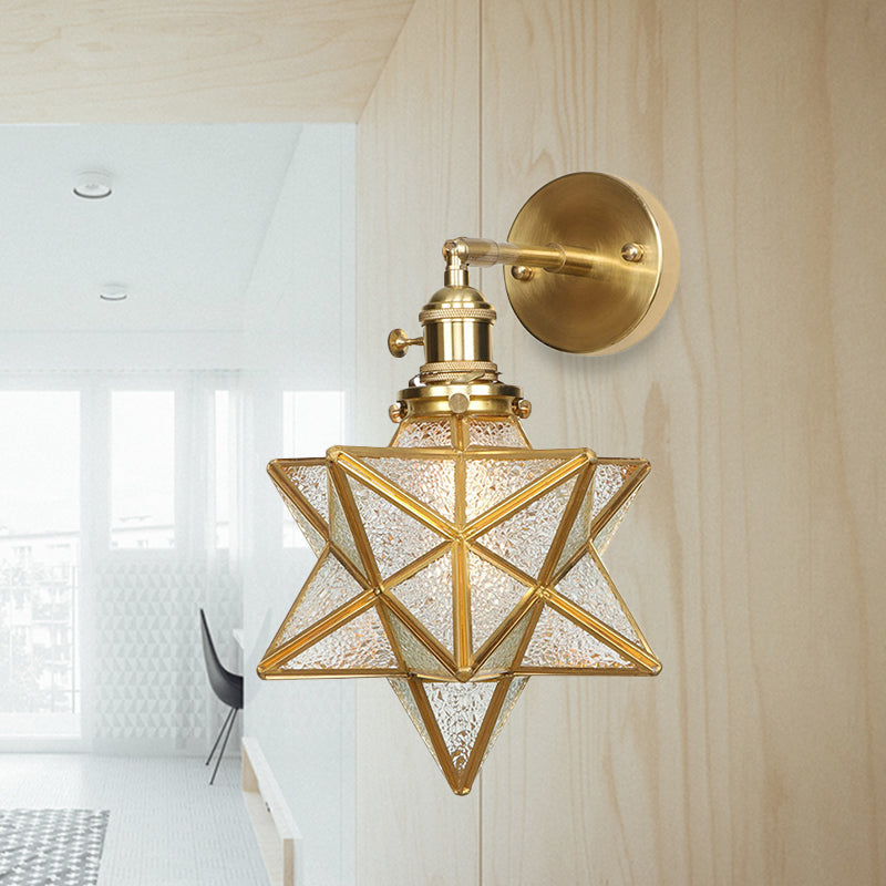Isabelle Prismatic Glass Geometric Wall Sconce Brass