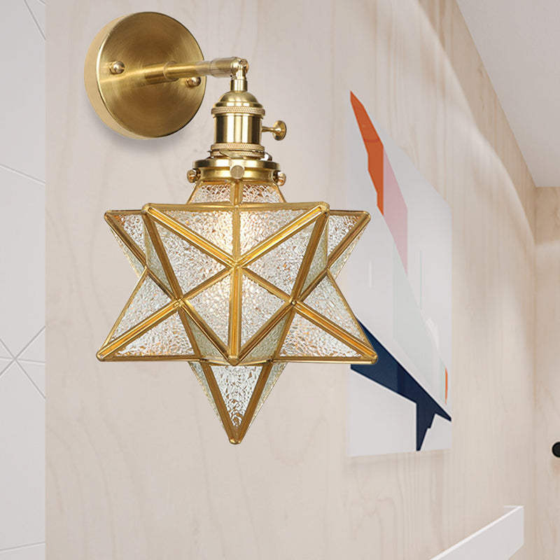 Isabelle Prismatic Glass Geometric Wall Sconce Brass