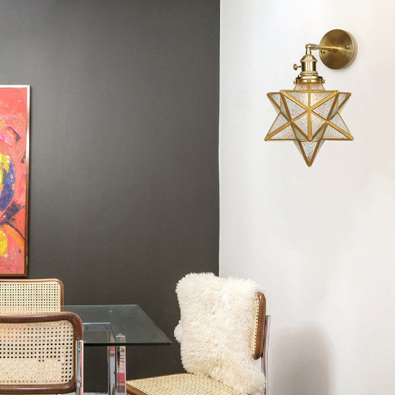 Isabelle Prismatic Glass Geometric Wall Sconce Brass