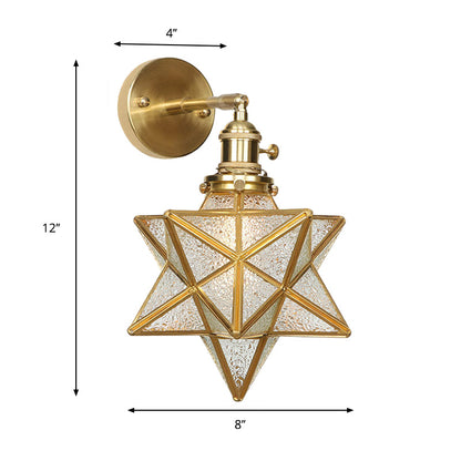 Isabelle Prismatic Glass Geometric Wall Sconce Brass