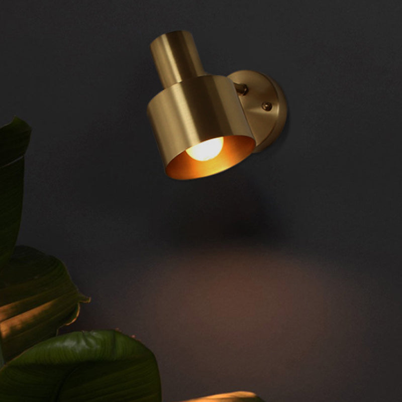Florence Brass Cylinder Wall Vanity LED Sconce