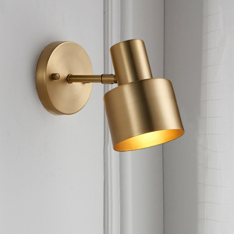 Florence Brass Cylinder Wall Vanity LED Sconce