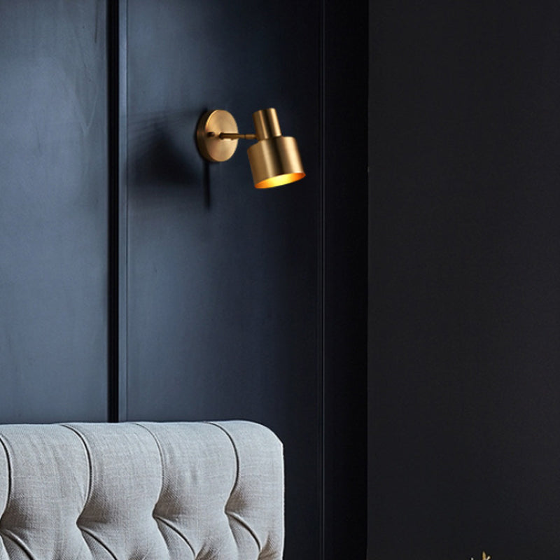 Florence Brass Cylinder Wall Vanity LED Sconce