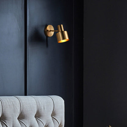 Florence Brass Cylinder Wall Vanity LED Sconce