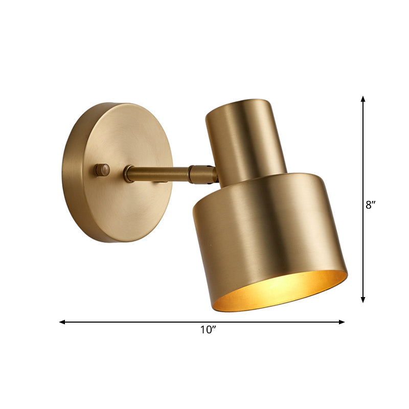 Florence Brass Cylinder Wall Vanity LED Sconce