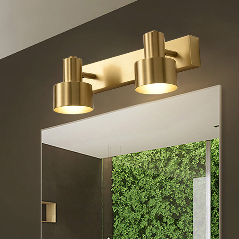 Florence Brass Cylinder Wall Vanity LED Sconce