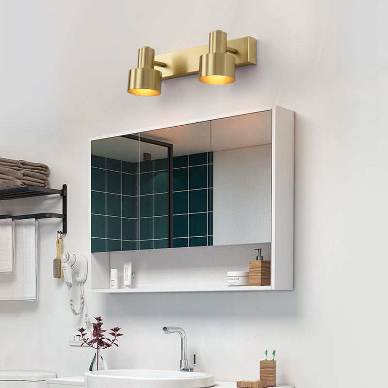 Florence Brass Cylinder Wall Vanity LED Sconce