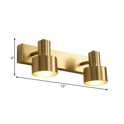 Florence Brass Cylinder Wall Vanity LED Sconce