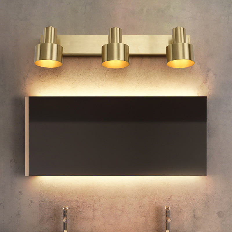 Florence Brass Cylinder Wall Vanity LED Sconce