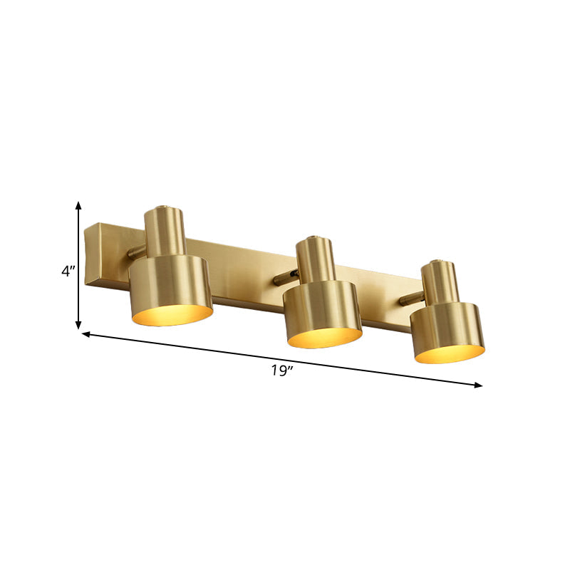 Florence Brass Cylinder Wall Vanity LED Sconce